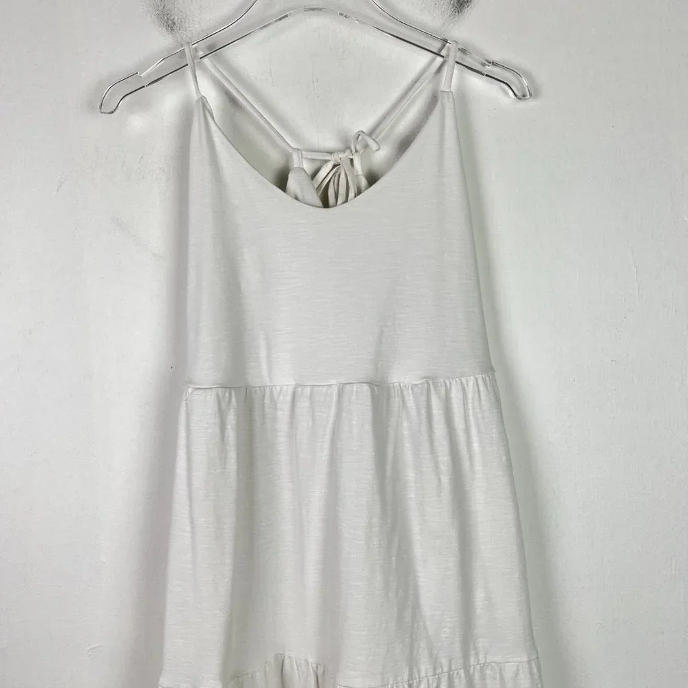 NWOT Old Navy Tiered Slub-Knit Midi Cami Swing Dress White Size Large L NEW - Picture 3 of 13